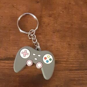 Gray Game Controller Keychain